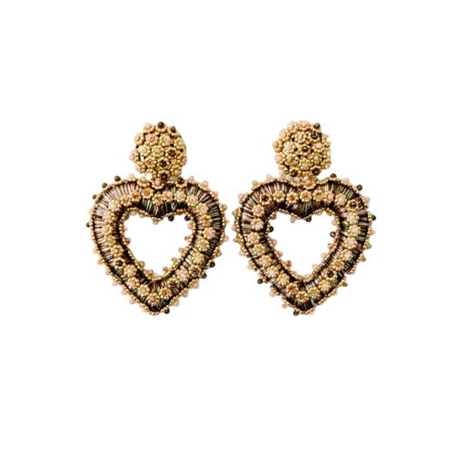 Aretes de corazón multicolor para mujer
