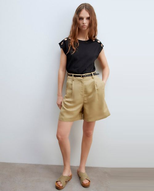 Camiseta Sfera negra manga corta para mujer