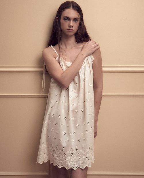 Camisón Sfera blanco de tirantes para mujer