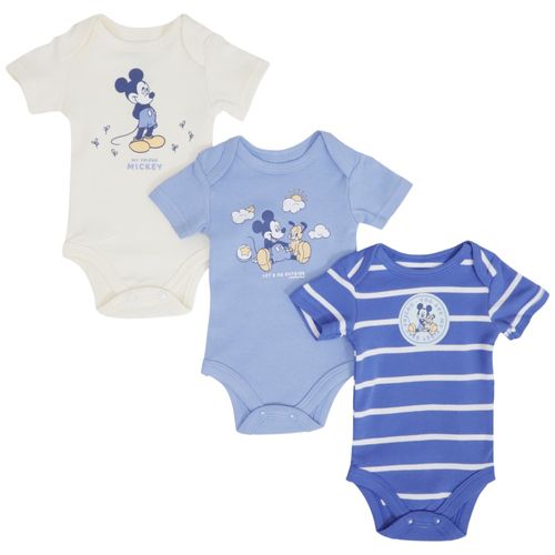 Set de 3 mamelucos multicolor con estampado Mickey Mouse para bebé niño