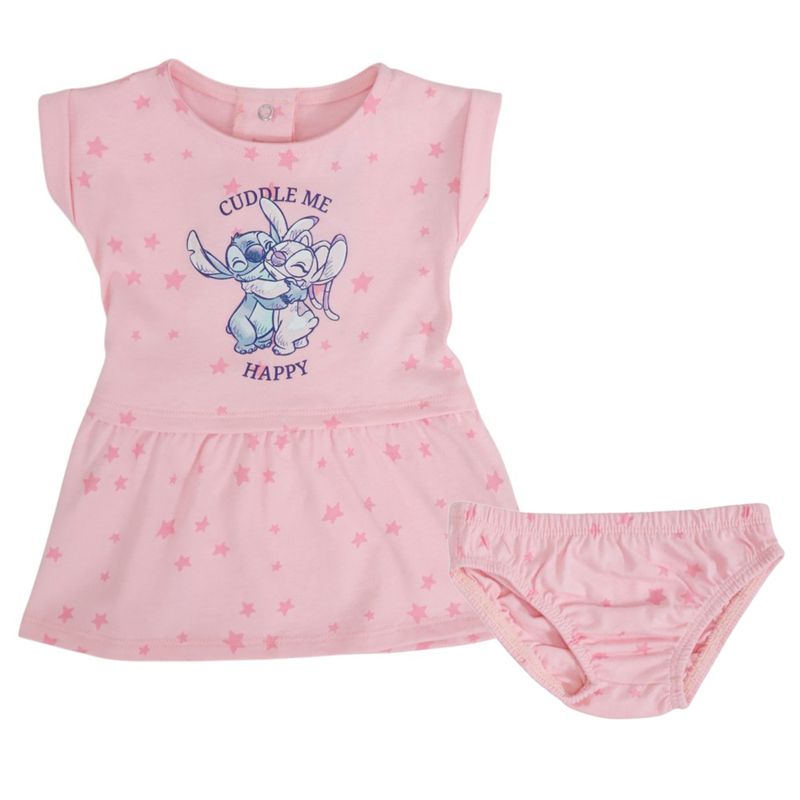 104794994-Vestido-rosado-con-estampado-Stitch-para-bebe-niña