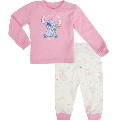 Pijama de 2 piezas bicolor con estampado Stitch para bebé niña