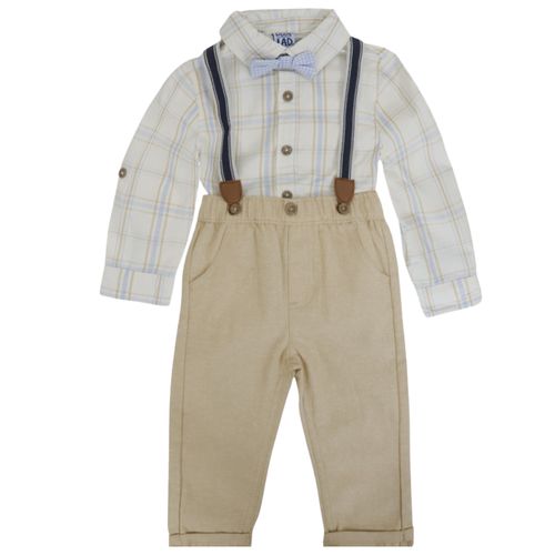 Conjunto de 4 piezas bicolor con estampado para bebé niño