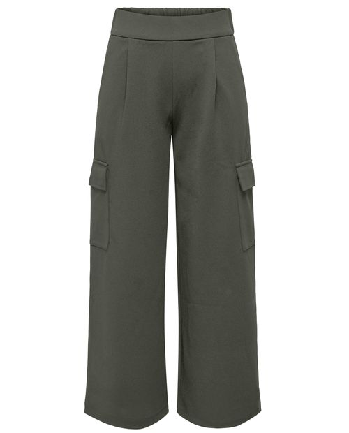 Pantalón JDY cargo verde largo 32" de cintura alta para mujer