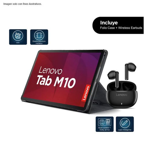Tableta Lenovo 4 GB de RAM + 128 GB de ROM Wi-Fi + Folio + Buds E310