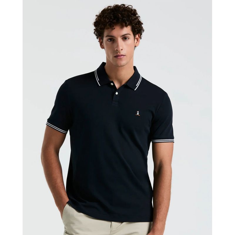 Camisa polo Penguin classic fit azul navy sólida para hombre
