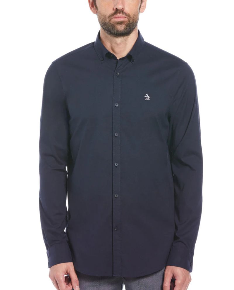 104929967-Camisa-casual-oxford-Penguin-azul-navy-solida-para-hombre