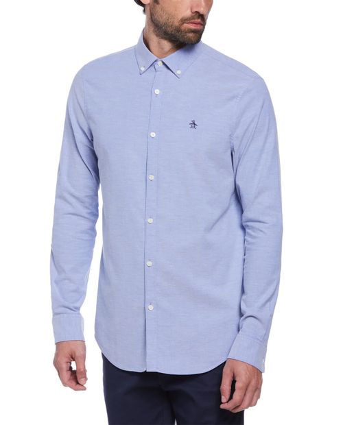 Camisa casual oxford Penguin celeste heather para hombre