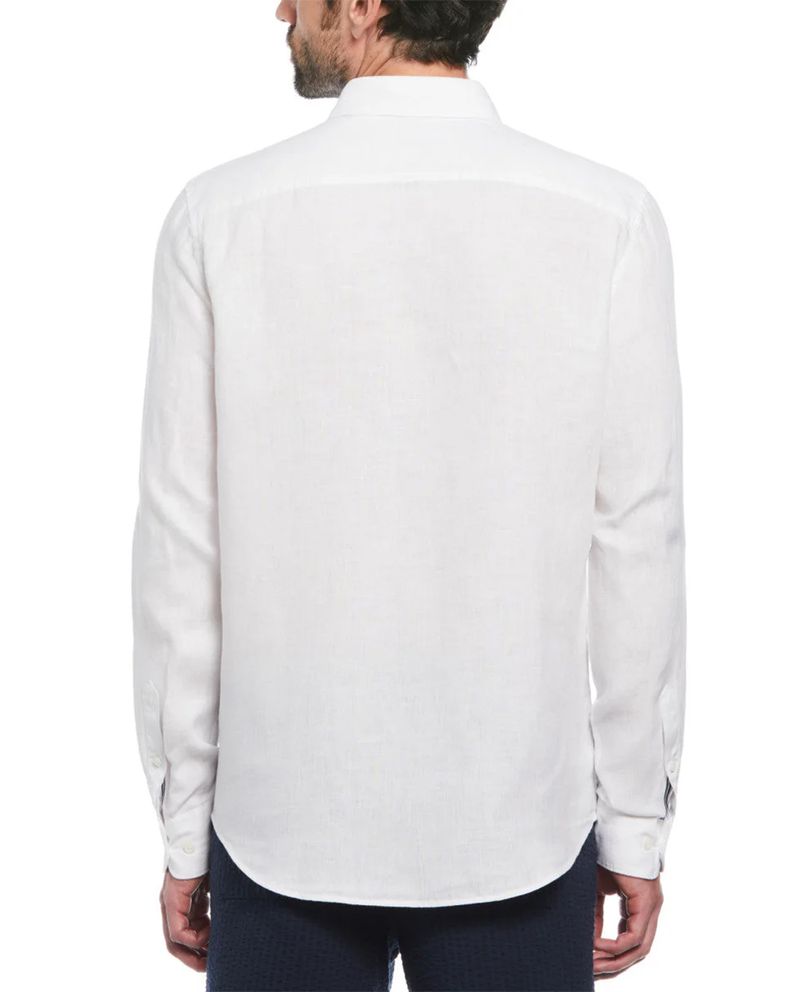 104929988-Camisa-casual-de-lino-Penguin-regular-fit-blanca-heather-para-hombre