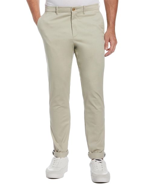 Pantalón casual chino Penguin gris claro sólido para hombre
