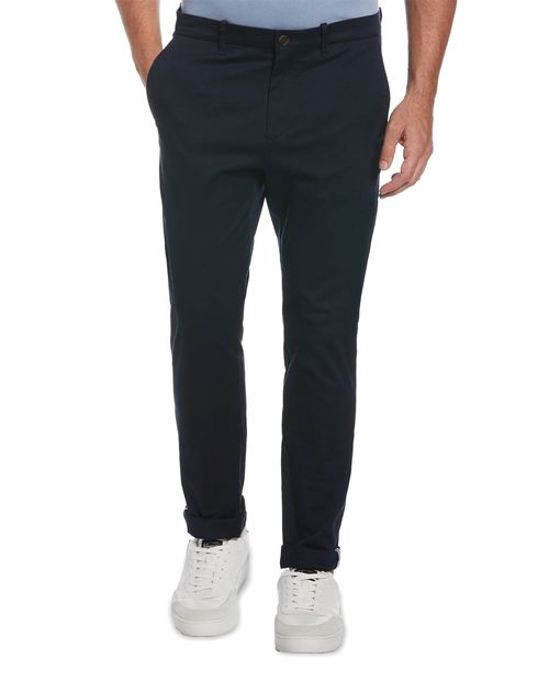 Pantalón casual chino Penguin navy sólido para hombre