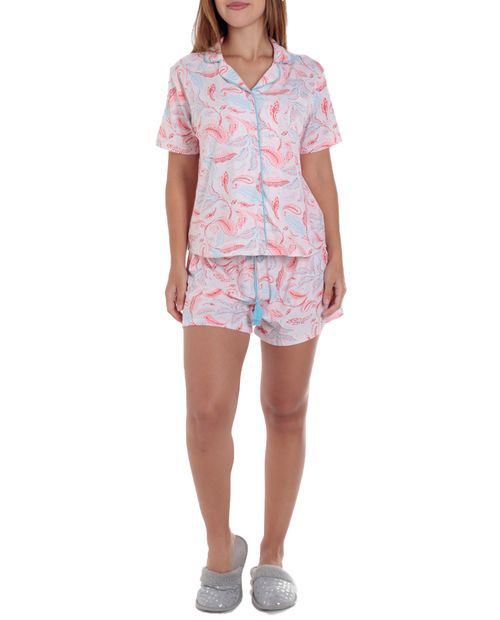 Pijama con short St. Jacks estampada para mujer