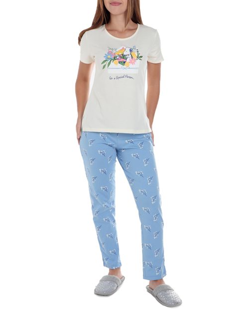 Pijama con pantalón St. Jacks estampado de Snoopy para mujer