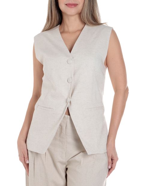 Chaleco Sabrina beige para mujer