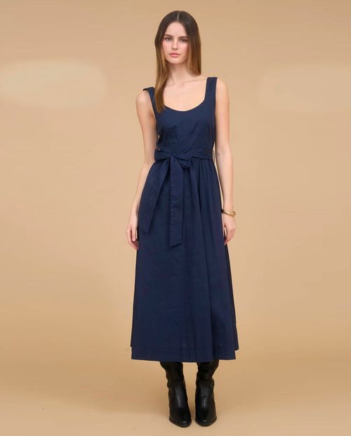 Vestido Mine midi azul sin mangas para mujer