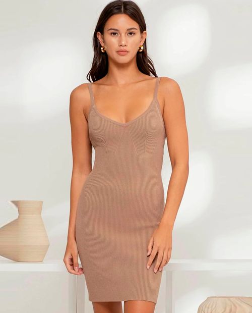 Vestido Mine bodycon acanalado de tirantes para mujer
