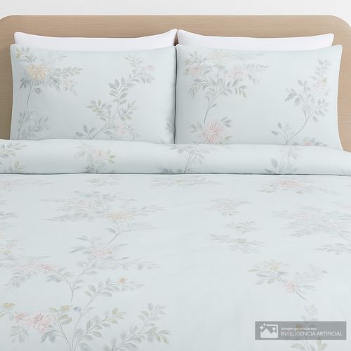 Edredón reversible de algodón estampado de flores
