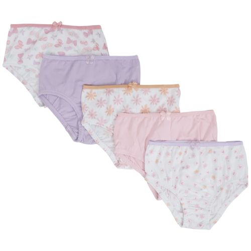 Set de 5 piezas de ropa interior multicolor con estampado para niña