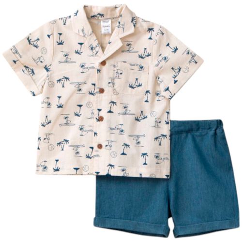 Conjunto de 2 piezas bicolor con estampado para bebé niño