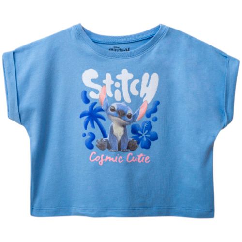 Blusa azul con estampado para niña