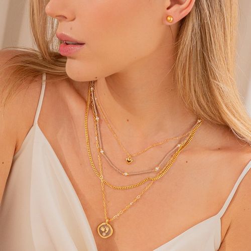 Set collar + aretes para mujer