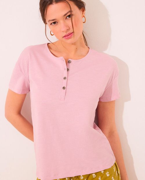 Camiseta de pijama Women Secret rosada para mujer