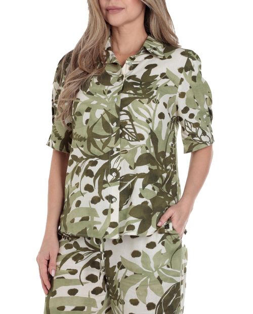 Blusa Nicolle camisera estampada manga 3/4 para mujer