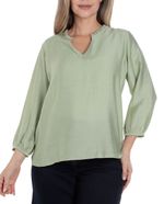 104911519-Blusa-First-formal-verde-manga-3-4-para-mujer