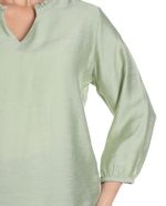 104911519-Blusa-First-formal-verde-manga-3-4-para-mujer