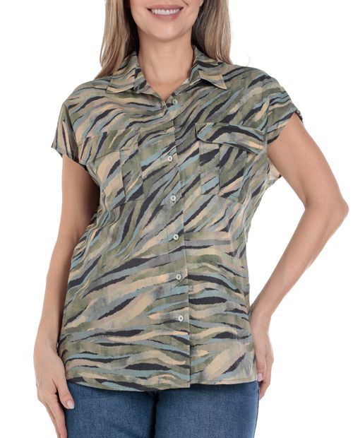 Blusa Nicolle camisera estampada manga corta para mujer