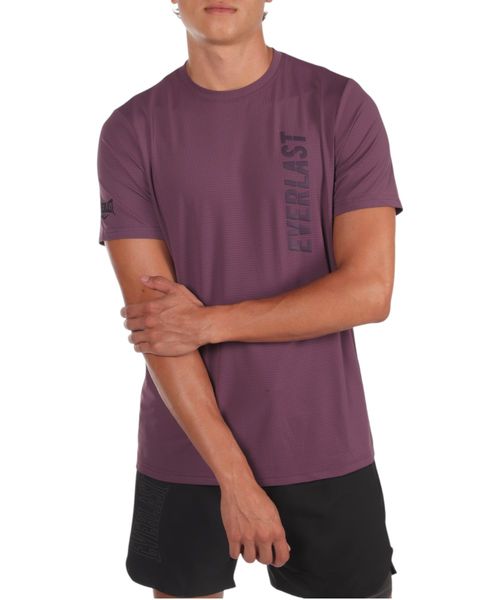Camiseta deportiva Everlast Mock morada estampada para hombre