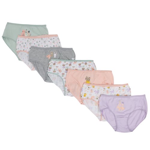 Set de 7 bloomers multicolor con estampado para niña