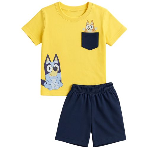 Conjunto de 2 piezas bicolor con estampado para niño