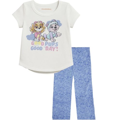 Conjunto de 2 piezas bicolor con estampado para niña