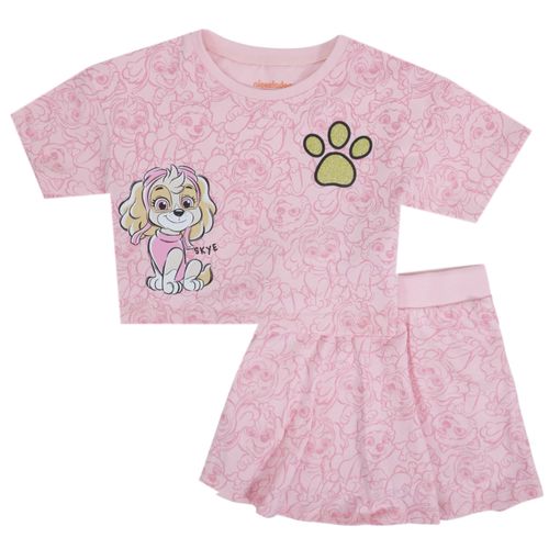 Conjunto de 2 piezas bicolor con estampado para niña