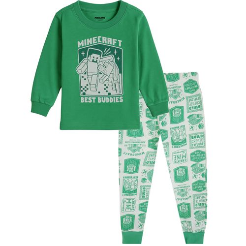 Pijama de 2 piezas bicolor con estampado para niño