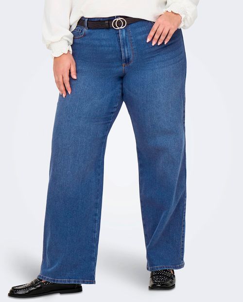 Jeans Only Carmakoma wide leg  azul de cintura alta para mujer