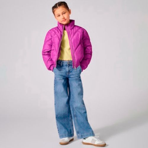 Jeans wide leg azul lavado para niña