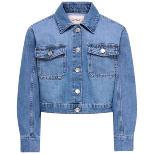 Chaqueta denim azul lavado para niña