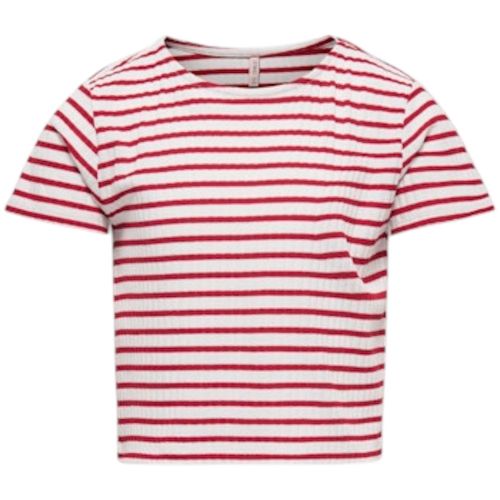 Blusa bicolor con rayas para niña