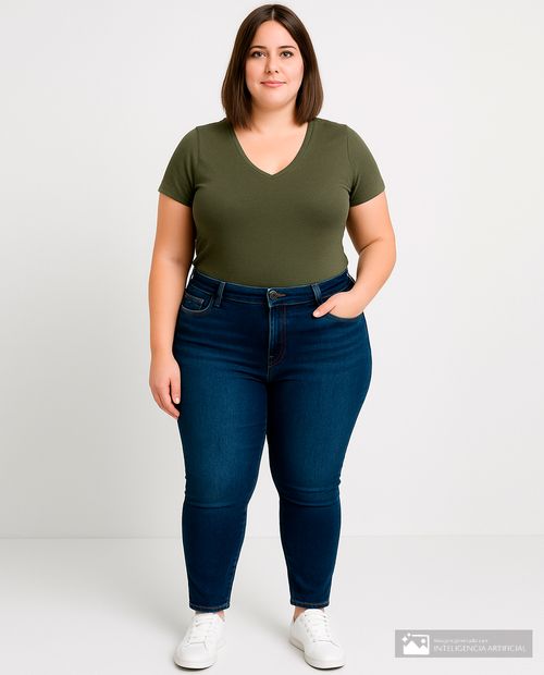 Jeans Sabrina skinny azul de cintura media para mujer