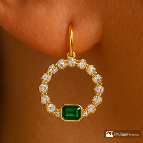 Aretes colgantes dorados para mujer