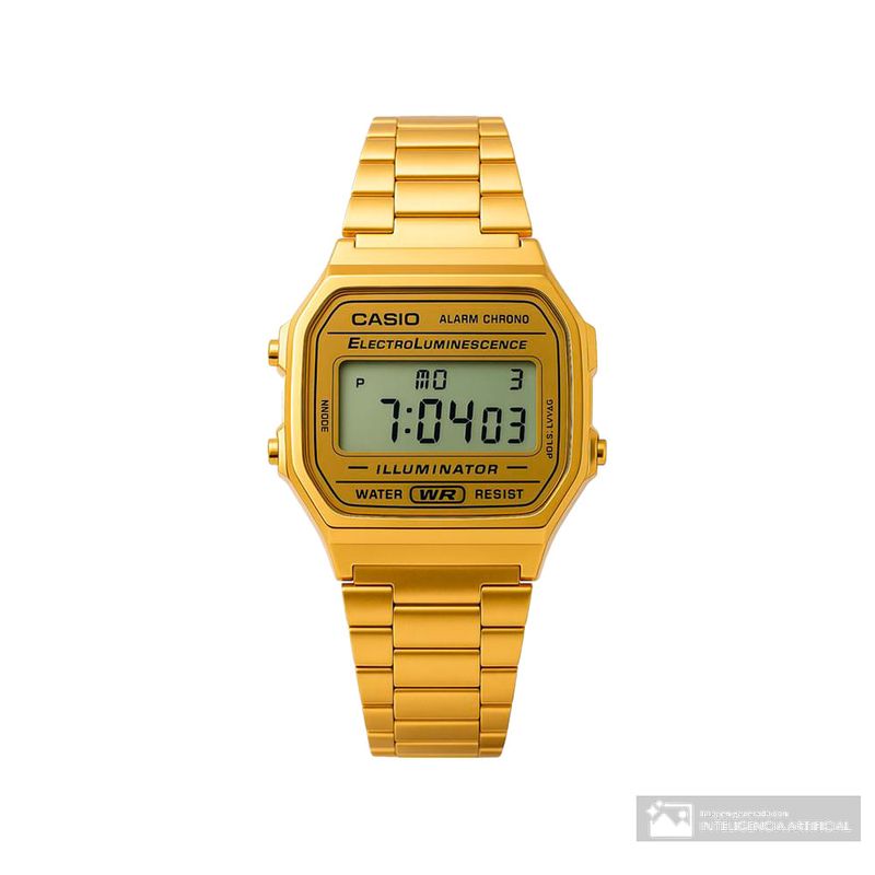 Reloj Casio digital metálico dorado unisex