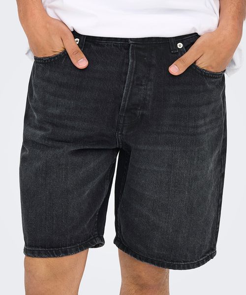 Short Only & Sons negro denim para hombre