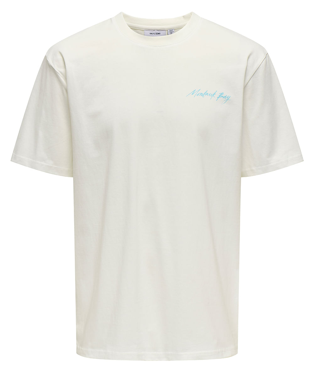 Camiseta Only & Sons blanca con estampado 