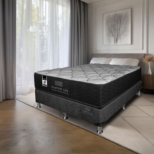 Cama Comfort Life Ortopédica Negra