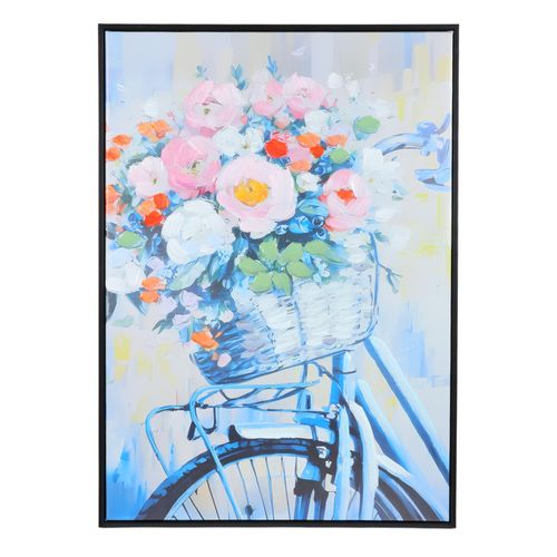 Cuadro decorativo bicicleta con flores 50.5x70.5 cm