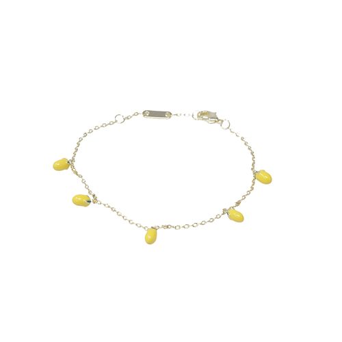 Pulsera con dijes de limones de brass 1mm-7.5" para mujer