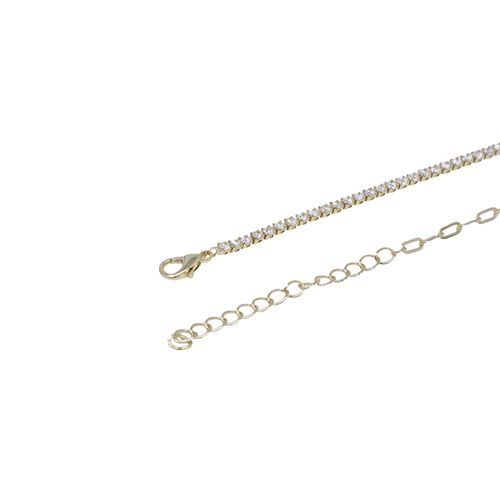 Pulsera corazón de brass en baño de oro 2mm-8.5" para mujer