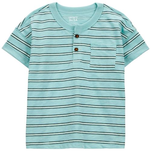 Camiseta celeste a rayas para niño